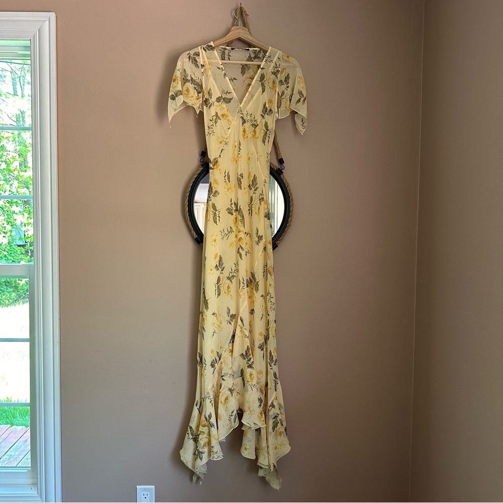 NEW Abercrombie & Fitch Yellow Floral Maxi Dress - Picture 4 of 4